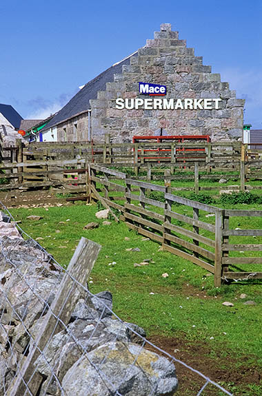 SCO: Highland Region, Sutherland District, Northern Coast, Durness, "Mace Supermarket", the village's post office store, inside an old crofter's cottage [Ask for #246.859.]