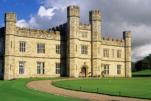 ENG: Kent , The Medway Valley, Leeds Castle and Gardens, The New Castle. Front view, across courtyard [Ask for #248.391.]