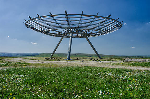 ENG: The Northwest Region, Lancashire, The Pennines, Rossendale, Haslingden, Halo Panopticon, Top o' Slate Nature Reserve. Powered by its own wind generator. [Ask for #270.269.]