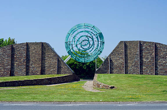 ENG: The Northwest Region, Lancashire, The Pennines, Blackburn-with-Darwen, Corporation Park, Public art at the center of the Whitebirk Roundabout on the A 678 (Burnley Rd). [Ask for #270.354.]
